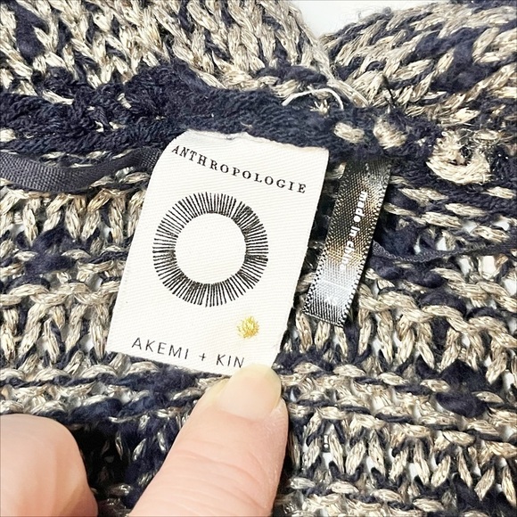Anthropologie NWT Akemi + Kin Alta Cardigan XS‎ navy blue chunky open longline - Picture 9 of 14
